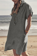Button Down Cotton Beach Dress for Summer Fun