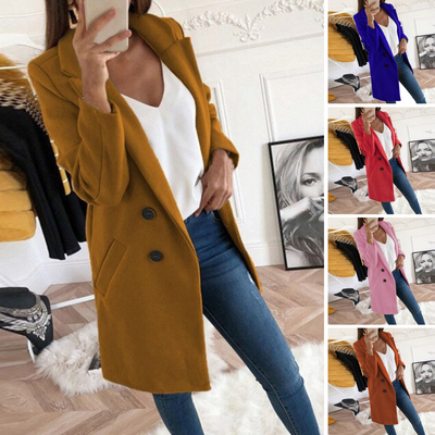Chic Long-Sleeved Wool Blazer for Street Style