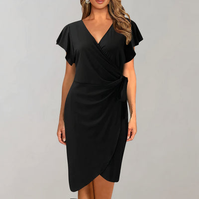 Chic V-Neck Summer Dress with Wrap Waist