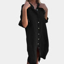 Chic Women's Shirt Dress with Convenient Pockets
