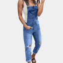Trendy Torn Denim Overalls for Effortless Style