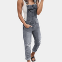 Trendy Torn Denim Overalls for Effortless Style