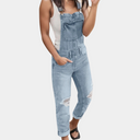 Trendy Torn Denim Overalls for Effortless Style