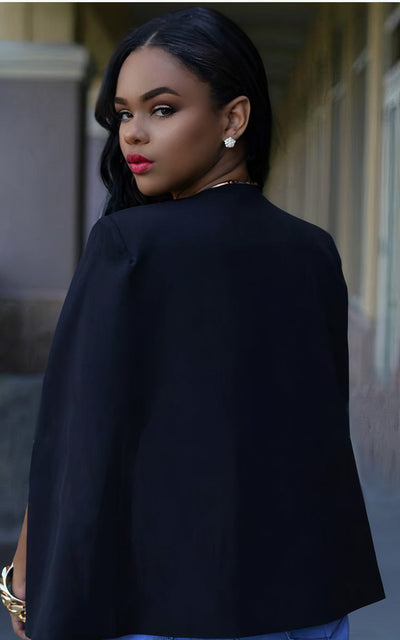 Meike Cape Blazer - Stylish Layering Essential