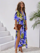 Bohemian Floral V-Neck Maxi Dress for Women