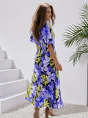 Bohemian Floral V-Neck Maxi Dress for Women