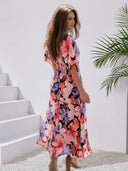 Bohemian Floral V-Neck Maxi Dress for Women