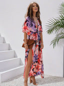 Bohemian Floral V-Neck Maxi Dress for Women