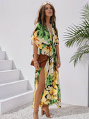 Bohemian Floral V-Neck Maxi Dress for Women