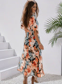 Bohemian Floral V-Neck Maxi Dress for Women