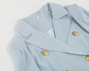 Chic Cape Blazer Mini Dress with Belt & Gold Accents