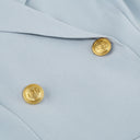 Chic Cape Blazer Mini Dress with Belt & Gold Accents