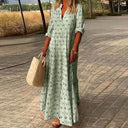 Long Sleeve V-Neck Dress for Daily Wear