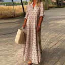 Long Sleeve V-Neck Dress for Daily Wear