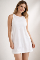 Chic Women's Sleeveless Summer Dress with Lace Trim