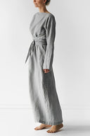 Linen Maxi Dress with Chic Wrap Design