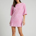 Bell Sleeve Sequin Dress with Glamorous Shine