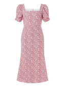 Square Neck Midi Dress for Women - Summer Style