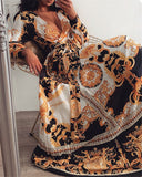 Bohemian Wrap Dress with Stylish Slit