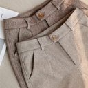 Chic Women's Herringbone Trousers for Year-Round Style