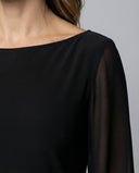 Chic Mini Dress with Semi-Transparent Sleeves