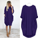 Chic Solid Color Round Neck Dress