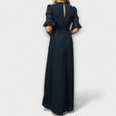 Beatrice - Navy Blue Floral Embroidered Dress for Special Occasions