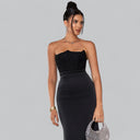 Velvet Strapless Corset Maxi Dress for Special Occasions