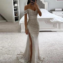 Chic V-Neck Evening Dress for Special Occasions