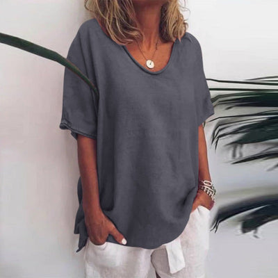 Stylish Women's Solid Round Neck Shirt