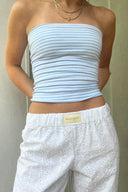 Striped Elastic Waist Pants for Effortless Style