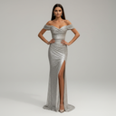 Sequined Off-Shoulder Evening Dress for Women