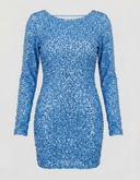 Glittering Backless Winter Dress | Chic Evening Style