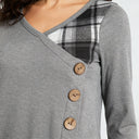 Chic Long-Sleeved Checked Dress for Women