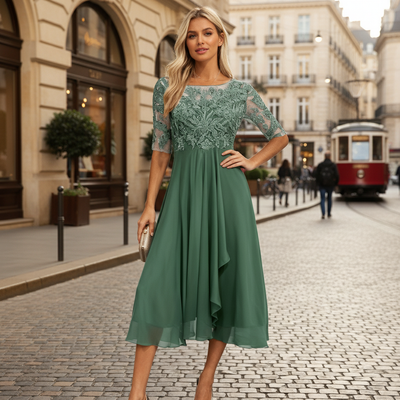 Chic Chiffon Midi Dress for Any Occasion