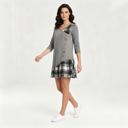 Chic Long-Sleeved Checked Dress for Women