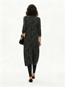Chic Printed Knit Dress for Winter Elegance