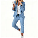 Chic Women's Blazer and Trouser Ensemble