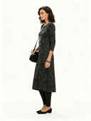 Chic Printed Knit Dress for Winter Elegance