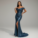 Sequined Off-Shoulder Evening Dress for Women
