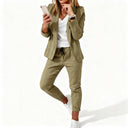 Chic Women's Blazer and Trouser Ensemble