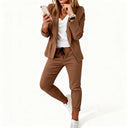 Chic Women's Blazer and Trouser Ensemble