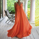Chloë Women's Boho Maxi Dress - Sleeveless V-Neck Elegance