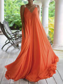Chloë Women's Boho Maxi Dress - Sleeveless V-Neck Elegance