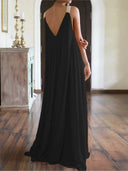 Chloë Women's Boho Maxi Dress - Sleeveless V-Neck Elegance