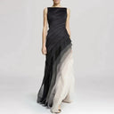 Ombre High Waist Irregular Dress