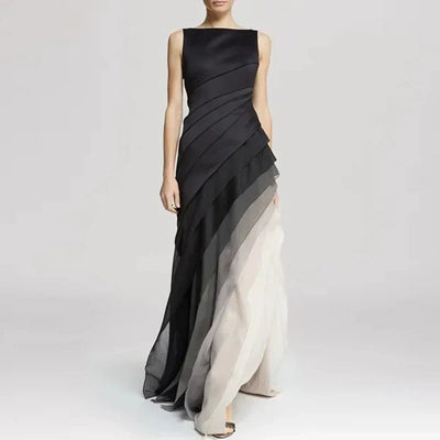 Ombre High Waist Irregular Dress
