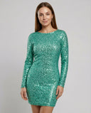 Glittering Backless Winter Dress | Chic Evening Style