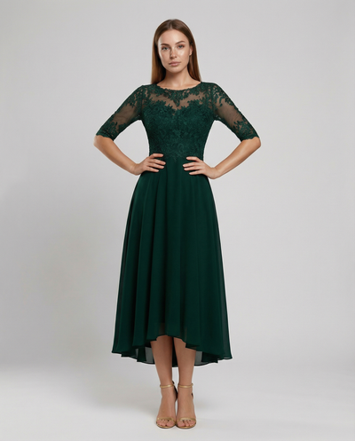 Chic Lace Trim Maxi Dress for Celebrations