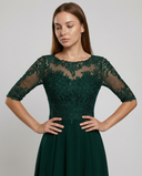 Chic Lace Trim Maxi Dress for Celebrations